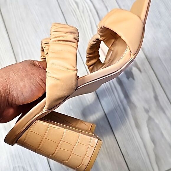 (56-3749) Coutgo Women's Ruched Slide Double Strap Square Sandals Sz 8 - Picture 7 of 8